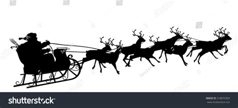 Gallery For > Santa Claus And Sleigh Silhouette