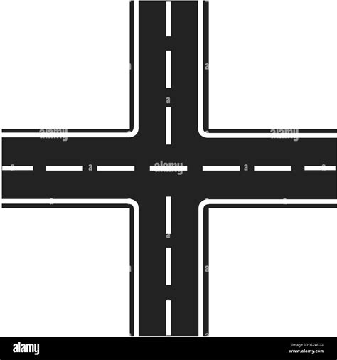 road junction, Illustration crossroads, highway intersection Stock ...