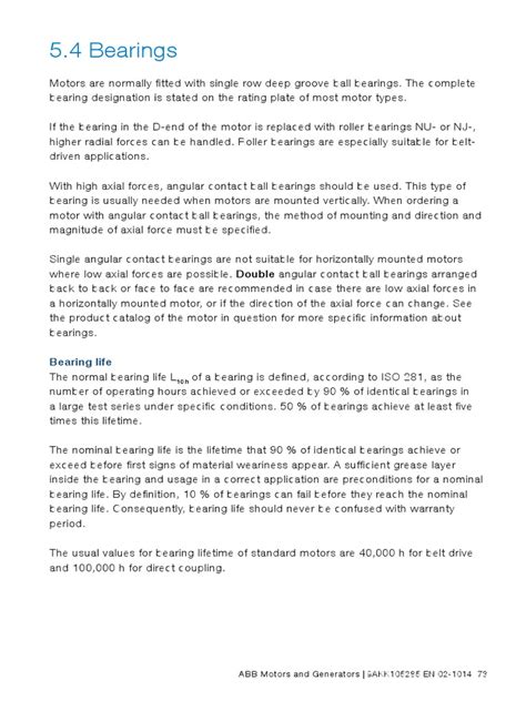 Bearing Life and Bearing Lubrication Intervals-Motor | PDF