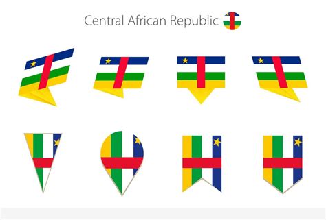 Central African Republic national flag collection, eight versions of ...