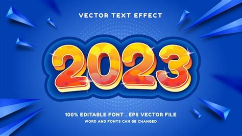 Premium Vector | Editable text effect full color 2023 and new year font ...