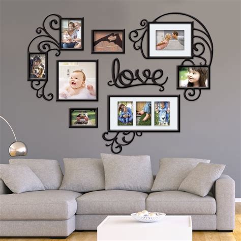 3D Heart Love Photo Frame Acrylic Set Wall Collage Picture Art Home Decor Gift for Home living ...