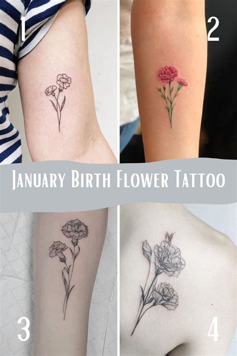 January Birth Flower Tattoo Designs {The Carnation} - Tattoo Glee