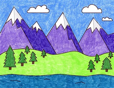 View 26 Landscape Easy Simple Mountain Drawing - bestwaalica