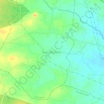 Perumbakkam topographic map, elevation, terrain