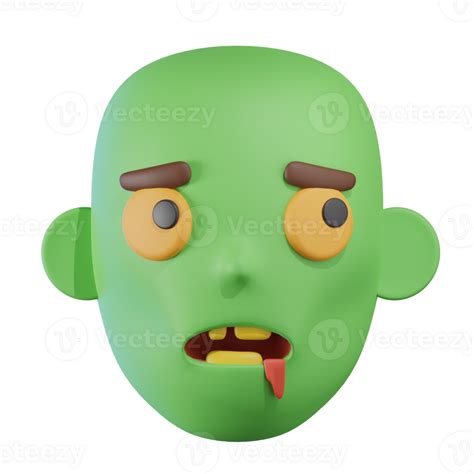 Zombie Head Halloween 3D Illustration 27124636 PNG