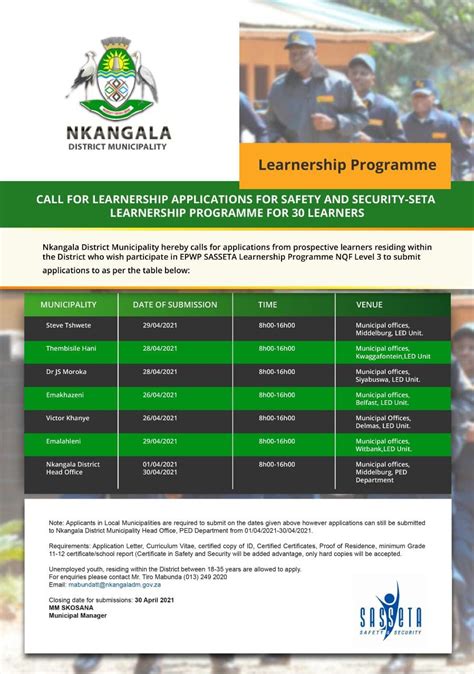 Nkangala District Municipality Learnerships Programme 2022-2023 | How to Apply - South Africa Portal