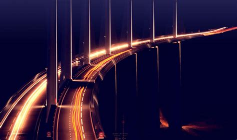 Millau Viaduct looks amazing with night lights