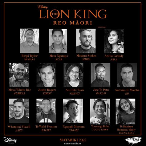 The Lion King Reo Māori cast has just been announced