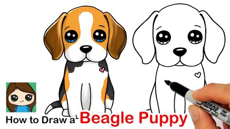 Cómo Dibujar un Cachorro Beagle Fácil