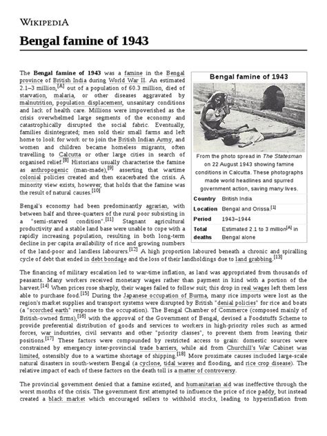 Bengal Famine of 1943 | PDF | Famine | Economies