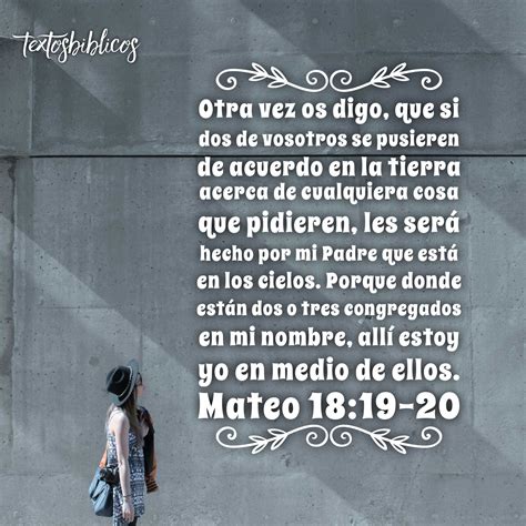 Mateo 18:19-20 | Citas de la biblia, Frases de alabanza, Escrituras de ...