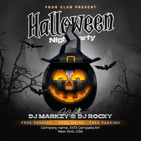 Premium PSD | Halloween party banner template