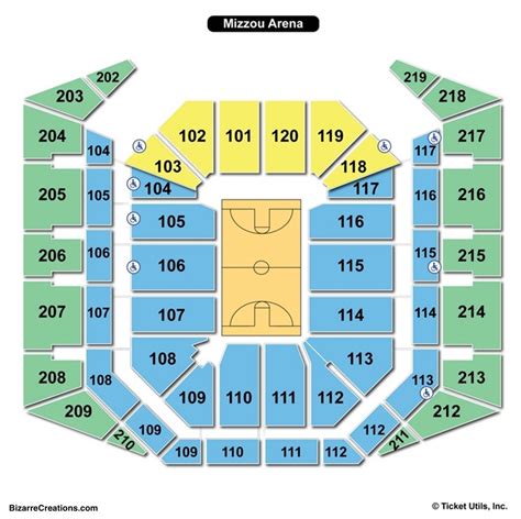 Row Seat Number Mizzou Arena Seating Chart With Row Numbers