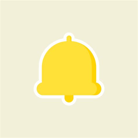 kawaii hand bell flat design. Happy notifications, announcements. Reminder alarm. Emoji ...