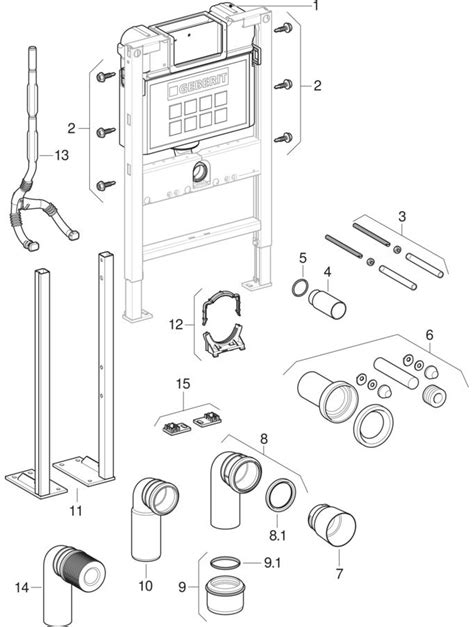 Spare parts for: Geberit Duofix elements for wall-hung WC, with Kappa ...