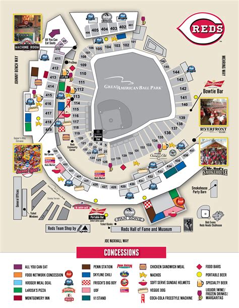 Great American Ballpark Food Map - Sunday River Trail Map