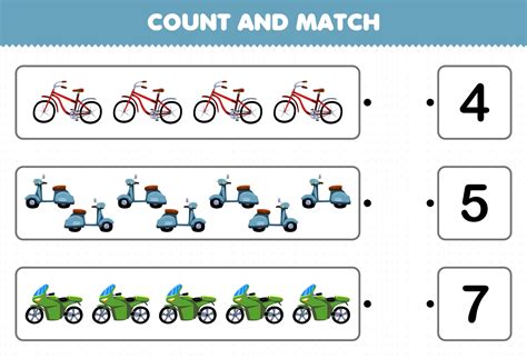 Education game for children count and match count the number of cartoon ...