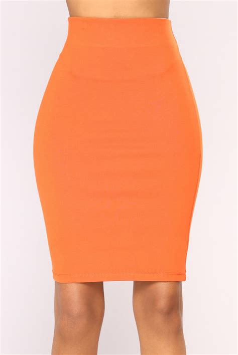 Classy Lady Ponte Skirt - Orange