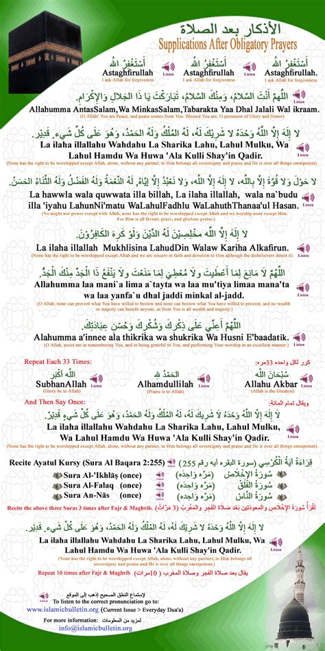 Supplications After Obligatory Prayers