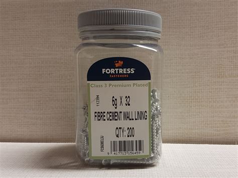 Fortress Fasteners 6g x 32mm C3 Galvanised Collated Screws 200 pc jar - Health Based Building