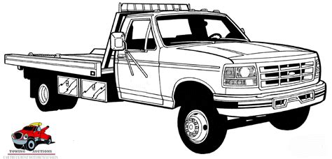 Flatbed tow truck clip art clipart free download | Truck coloring pages ...