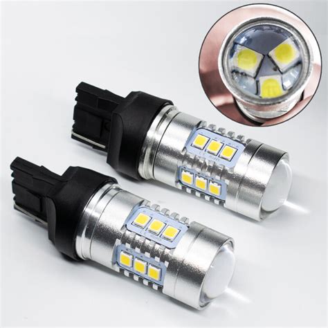 2Pcs LED W21W 582 7440 Super White Sidelight Daytime Running Lights DRL ...