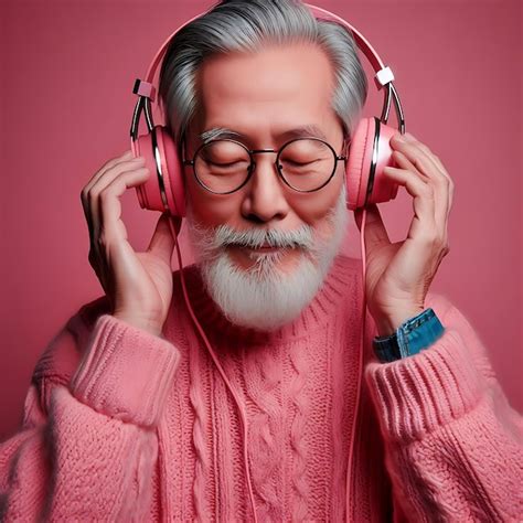 Premium Photo | Old man listening music