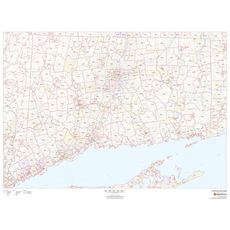 Connecticut - Zip Code Map by Map Sherpa - The Map Shop