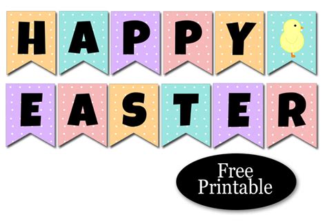 Cute Free Printable Happy Easter Banner