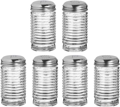 Buy 3 x Sets of Ribbed Glass Salt and Pepper Pots Shakers (inc. 3 Salt / 3 Pepper Pots) Online ...