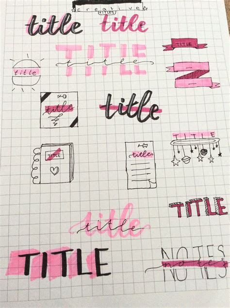 Bullet Journal Ideas and Headings for Your Aesthetic Notes