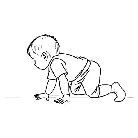 Black Baby Crawling Clip Art