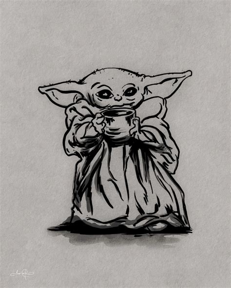 Fan Art Drawing of Baby Yoda | Id8tionist | Fan art drawing, Yoda art ...