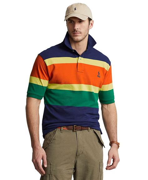 Polo Ralph Lauren Men's Big & Tall Striped Mesh Polo Shirt - Macy's