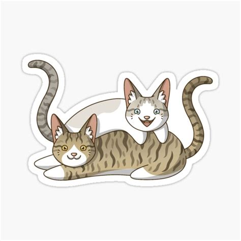 "Cute Cat Brothers" Sticker for Sale by kynaaarts | Redbubble