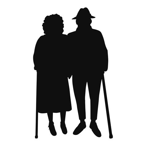 Old Couple Silhouette Vector Art, Icons, and Graphics for Free Download