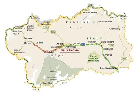 Map of Aosta Valley 3 - Mapsof.Net