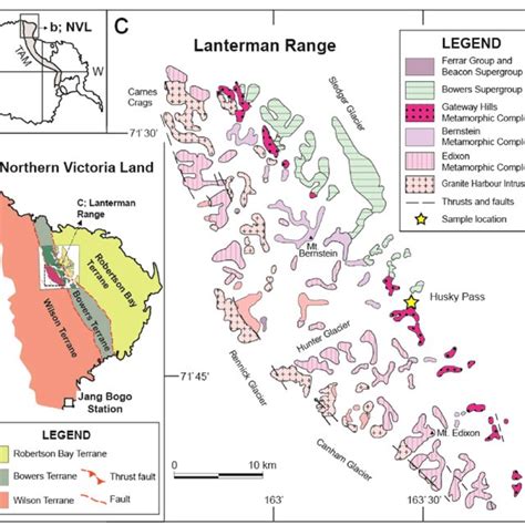 Geologic map of the Lanterman Range, northern Victoria Land (NVL),... | Download Scientific Diagram