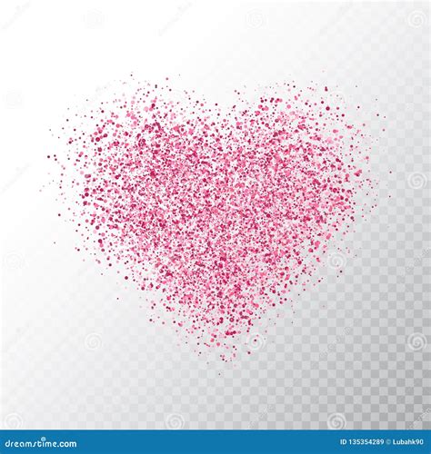 Glitter Pink Heart Isolated on Transparent Background. Glowing Heart ...