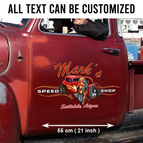 Pinup Girl Spark Plug Hot Rod Garage Pinstriping Vinyl Stickers - Bluefink