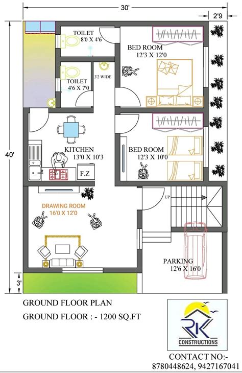 2 BHK bunglow Plan | House plans with pictures, Building plans house ...