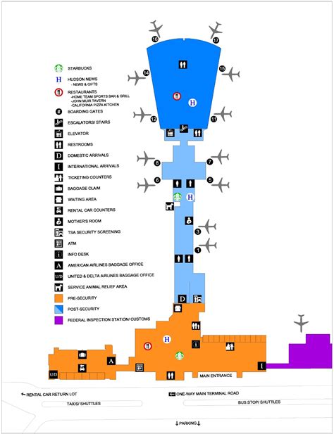 Fresno Yosemite International Airport Map - Ontheworldmap.com