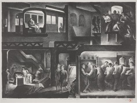 Benton M. Spruance, The People Work – Night, 1937, lithograph, Dallas Museum of Art, General ...