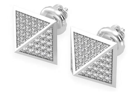 Icebox - Pyramid Stud Earrings 14K