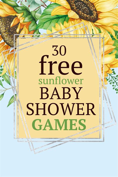 30 Free Printable Sunflower Baby Shower Games