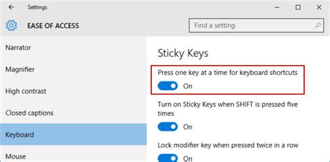 3 Ways to Turn on or off Sticky Keys in Windows 10