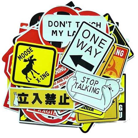 50Pcs Funny Warning Sign Label, Buy Bumper Stickers with Cheap Price