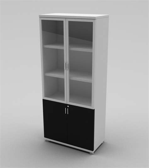 Glass Door Cabinet 188cm Height White+Black Melamine-Made in Turkey ...