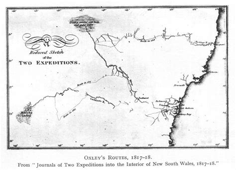 1817-18 Oxley's Routes Captain James Cook, Australia Map, North Coast ...